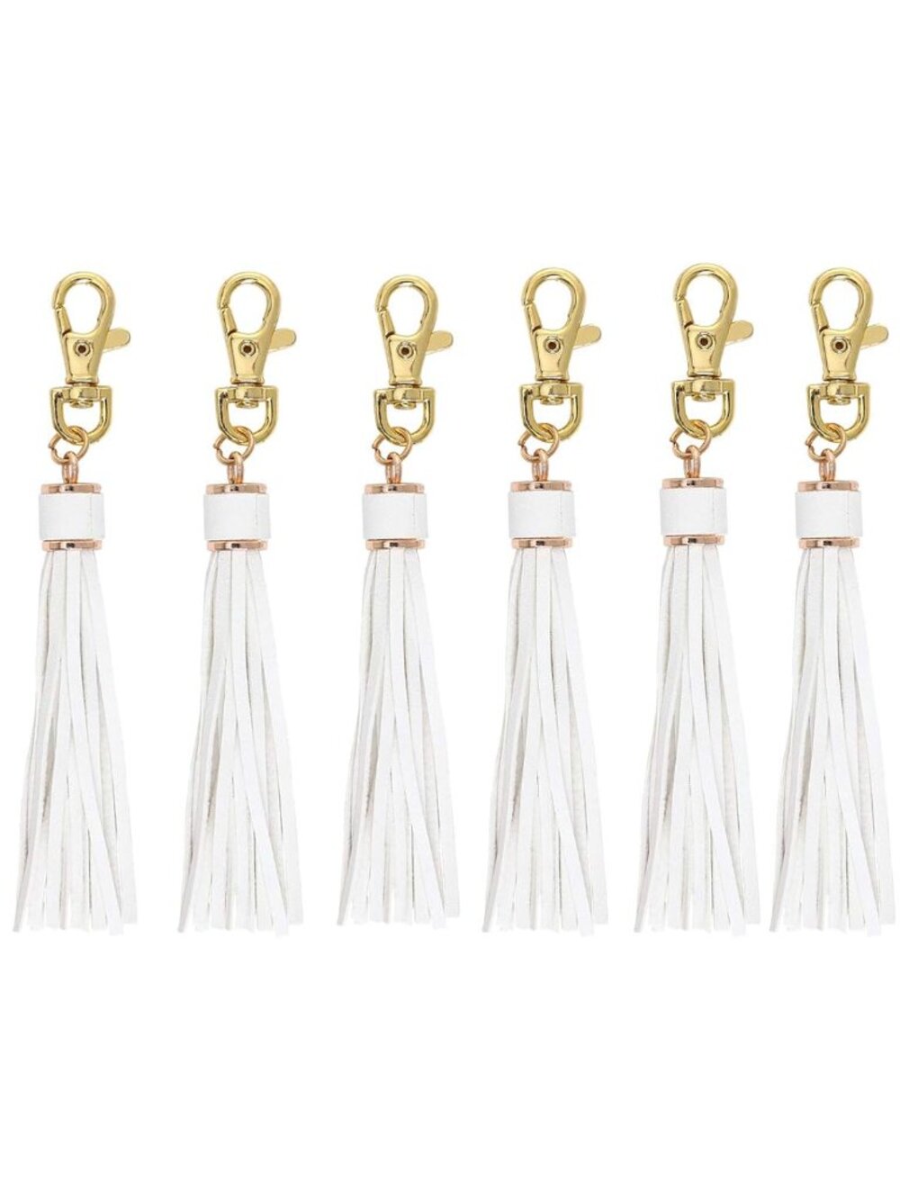 5.9" PU Leather Tassels 8pcs with Clasp for Handbag Keychain
